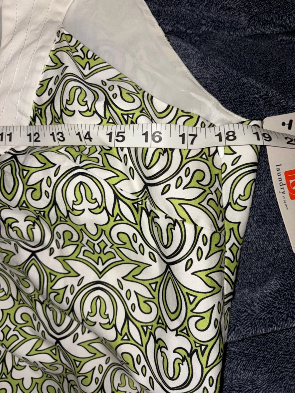 NWT Laundry by Design Green and White Patterned Sleeveless Midi Dress - Picture 7 of 8